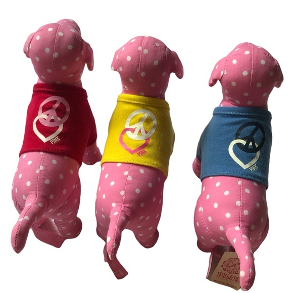 3 PiNK Victoria’s Secret Dogs Recycle Love Polka Dot VS Pink Dog Collector - Picture 3 of 12